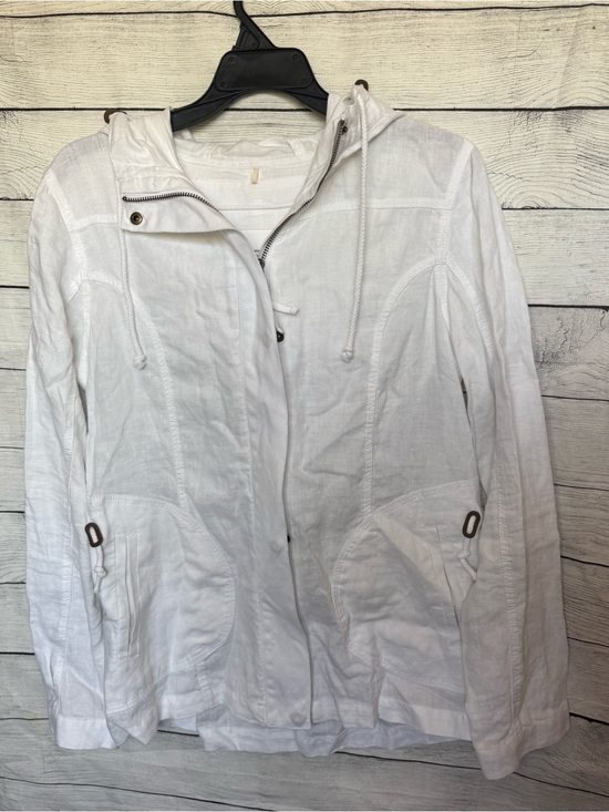 Tommy Bahama Jackets & Blazers - Tommy Bahama Relax White 100% Linen Hooded Utility Jacket Size Small